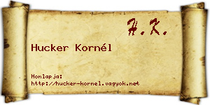 Hucker Kornél névjegykártya