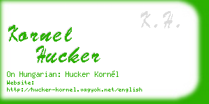 kornel hucker business card